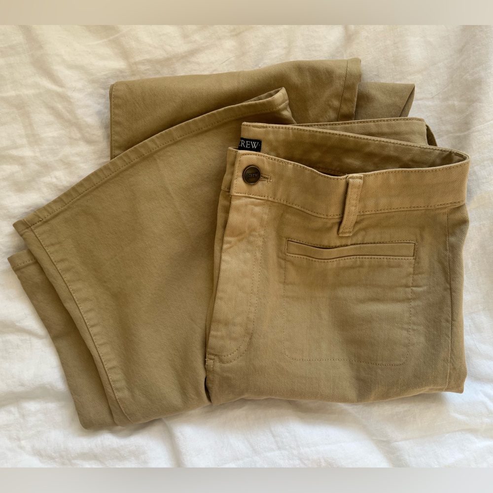 NWT tan chino flare pants from J. Crew